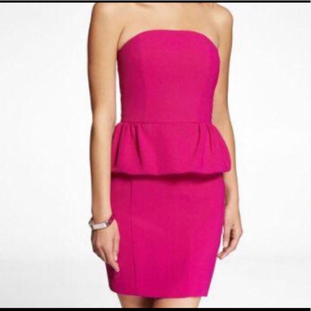 Express Pink peplum Mini dress